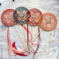 Chu Ling Ge (catwalk style Tang Duoling)Original Tang style Hanfu long handle group fan Bridal wedding fan National style accessories