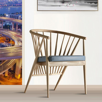 Nordic solid wood chair Modern simple circle chair Balcony leisure home chair Hotel Cafe study chair