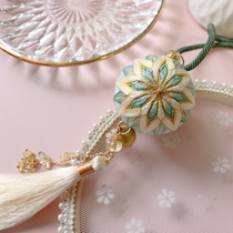 Bow Rabbit Rider Bow Ball Handmade Diy Embroidered Material Bag Car Pendant Day Style Ornament Homemade Friend Birthday Present