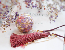 Sakura hand ball material bag handmade diy accessories art retro bag hanging gift