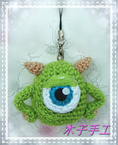 Hand-crocheted woolen doll single-eyed boy pendant mobile phone pendant bag pendant height 5 cm