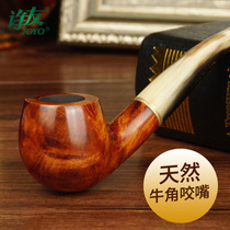  Heather tobacco pipe Tobacco special solid wood horn handmade old-fashioned traditional filter accessories mens dry smoke pot