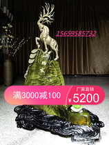 Ebony golden nanmu deer horse Guan Gong shady wood flowers and birds Alpine mountain flowing water crafts wood carving natural ornaments Jinshan