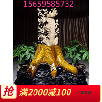 Jin Sinan wood carving shady wood rich and noble Linmen landscape living room porch root carving ornaments Guanyin Maitreya birthday star flowers and birds