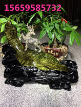 Jin Si Nan wood carving leaflet zhennan deer hair ornaments ebony animal crafts figures gloomy wood root carving