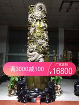 Jin Sinan wood carving small leaves Zhennan Dragon column ornaments Ebony animal crafts figure shady wood root carving cliff