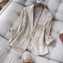 Canary Kiss Beige acetate blazer Womens summer design sense niche temperament Slim slim small suit