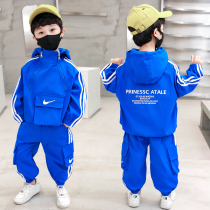 Childrens Clothing Boy Spring Clothing Suit 2022 New CUHK Child Fry Street Handsome Children Tide Card Sports Two Sets Spring Autumn
