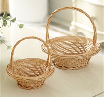 Rattan flower basket dance props portable basket dancing basket flower basket flower basket flower children small flower basket willow wedding flower basket