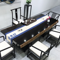 Black sandalwood big board tea table Office solid wood log mahogany big board table tea table board Purple gold sandalwood Okan new Chinese style