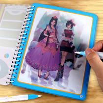 Water painting book Ye Luoli painting girl children magic puzzle water painting book coloring baby repeated graffiti