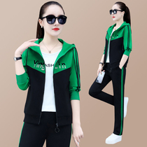 361 Brand Jordan Leisure tracksuit Three suit women Spring new Lianhood jacket Korean version Minus Age Tide