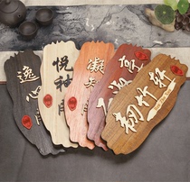 Wooden house number custom retro Chinese number listing home personality creative hostel hotel hotel box room