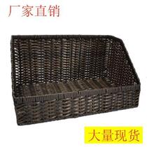 Commercial super special imitation rattan trapezoidal fruit and vegetable storage basket shelf display basket pile head basket rattan woven wrought iron fruit basket