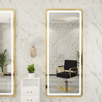 Net Red Barber shop mirror table hair salon salon dedicated floor wall with lamp hanging wall integrated quick hair cutting mirror