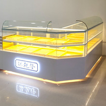 Bakery bread display cabinet cake display cabinet side Island cabinet pastry display cabinet glass commercial display cabinet peach cake counter