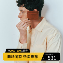 Hazzys Hagis Official New Pint Mens Short Wallet Mens Fashion Business Letter Pure Color Cow Leather Wallet