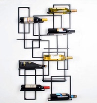 Bar European wall hanging wrought iron wine rack wine bottle rack creative simple wine rack red wine rack home