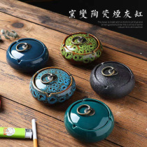 Ashtrays Ceramic creative personality Fashion windproof Living room office Home Central European Style Trend with cover ashtray