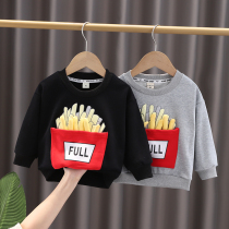 Boy pure cotton long sleeve T-shirt baby sweatshirt child cartoon bottom-shirt thin baby round collar foreign air blouses