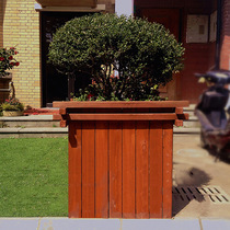 Outdoor anticorrosive wood flower box flower pot carbonized wooden flower box flower slot wooden bucket flower stand garden landscape planting box
