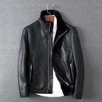 Imported fur one mens leather jacket short fur b3 Air Force stand collar motorcycle jacket jacket winter tide