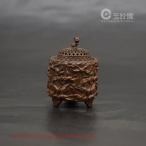 Miniature antique copper furnace small ornaments Tea ceremony Copper pet flying crane incense furnace Copper play tea pet copper art Copper decoration Antique copper