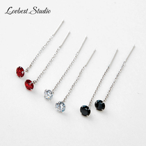 925 pure silver minimalist sweet and beautiful fairy flow sueared to sleep without taking off round shiny zircon earrings