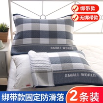 Pure cotton pillow towel pair with full cotton gauze Increase thickened pillow headscarf Four Seasons students Adult L O-style lovers cover towels