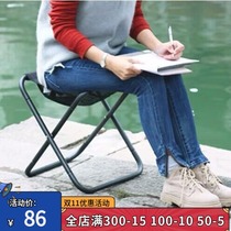 Outdoor portable folding stool art sketching stool thick 19 pipe diameter wall thickness 1 5mm small bench with net pocket