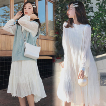 Pregnant women spring suit fashion 2022 new loose long dress spring and autumn two-piece spring and autumn