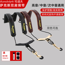 Randolphs new black bird saxophone strap Childrens adult leather strap Musical instrument shoulder neck strap