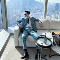 (DAIO ETHAN) Original design big mens double row suit Advanced color slim solid color suit suit