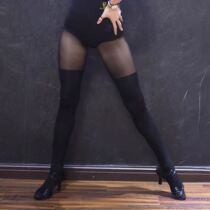 YH Latin dance fake high tube stitching stockings color pantyhose thin thick sexy leggings black color