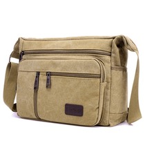 Japan new mens casual mens bag canvas bag mens horizontal shoulder bag Shoulder Bag Mens bag cross backpack