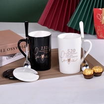 Nordic ceramic mug girl heart ins simple water Cup couple pair of light luxury home office Cup