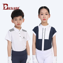 Summer childrens equestrian competition T-shirt riding casual short-sleeved girls women men and women anti-UV cool thin section