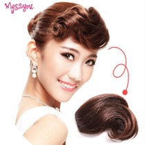 Girls Long Roll Bangs Wig Female Simulation Roll Bangs Oblique Bangs Wig piece hair block fashion bridal bun