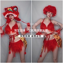 TT High-end Nightclub Bar Singer Djds Dance Team Gogo New Years Spring Festival Gross Bikini Head Accessories Play Out