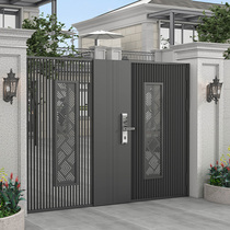 Wrought shutter door Villa outdoor gate stainless steel courtyard door country entrance garden single double open iron door