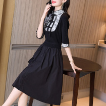 Autumn Womens 2022 New Temperament Celebrity New Chinese Vintage Disc Button Floral Patchwork Knitted Legging Dress