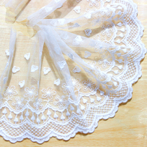 Wide 15cm small love mesh embroidery lace wedding princess skirt pose cos clothing ingredients lace fabric