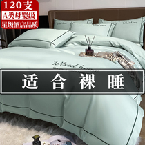 Class A 120 Xinjiang long-staple cotton four-piece set of naked sleeping European Cotton Pure Cotton 100 sheets duvet cover bedding 4