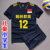 Volleyball suit Childrens suit custom primary school gas volleyball suit Short sleeve gas volleyball training suit Team uniform printing number Group purchase