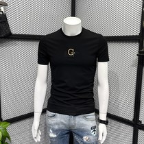 Modal T-shirt mens 2021 new high-end fashion brand half-sleeve summer simple embroidery thin t-shirt short-sleeved slim wild
