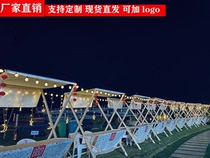 Outdoor commercial street market stall wooden mobile sales car stall market Flower parking space fabric creative snack stall car