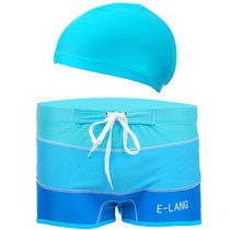 Mens swimming pants beach pants tide sexy adult quick-drying gradient flat corner swimming cap fashion swimsuit swimming trunks
