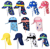 Childrens swimming sunscreen hat baby boy girl beach hat Cape Ghost hat hat seaside sun shade swimming cap