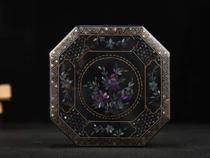 Folk Collection Old-screw Platinum Lacquered Floral floral grain first decorated case containing box swing piece