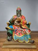 Folk collection of old old ancient French glaze Buddha statue Wen Caishen Guan Gong sitting like a respectfully please enshrine the Buddha statue
